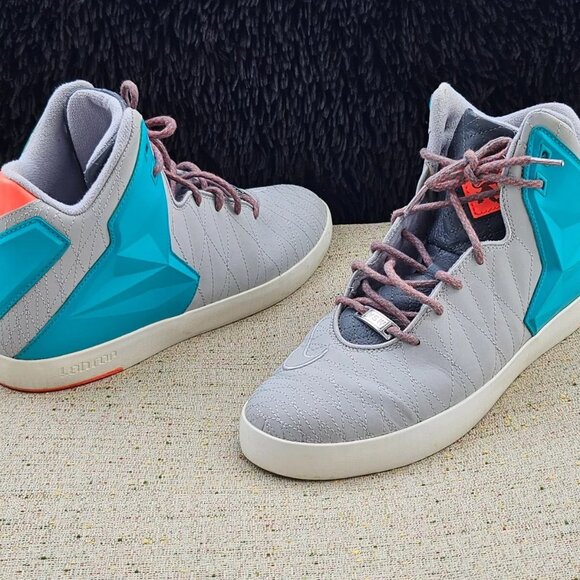 Nike Men Sneaker High Top Gray/Blue Shoes Lace Up Size 11US 45EU